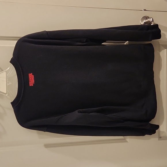 H&M Women's Relaxed Fit Stranger Things Hellfire Club Black Fleece Pullover M - Picture 5 of 6